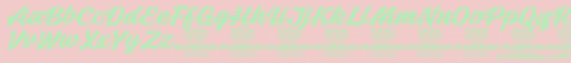 フォントMeancasatmedPersonalUse – ピンクの背景に緑の文字