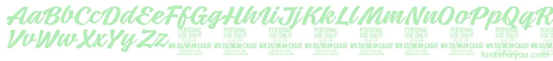 MeancasatmedPersonalUse-Schriftart – Grüne Schriften auf weißem Hintergrund