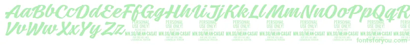 MeancasatmedPersonalUse Font – Green Fonts on White Background