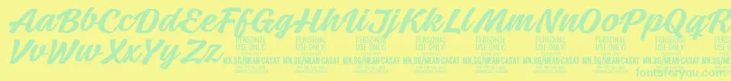 MeancasatmedPersonalUse Font – Green Fonts on Yellow Background