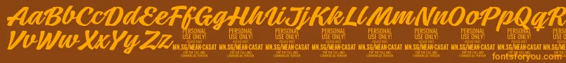 MeancasatmedPersonalUse Font – Orange Fonts on Brown Background