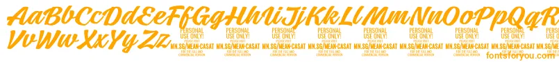 MeancasatmedPersonalUse Font – Orange Fonts on White Background