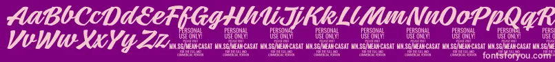 フォントMeancasatmedPersonalUse – 紫の背景にピンクのフォント