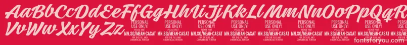 MeancasatmedPersonalUse Font – Pink Fonts on Red Background