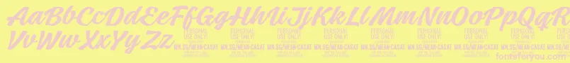 MeancasatmedPersonalUse Font – Pink Fonts on Yellow Background