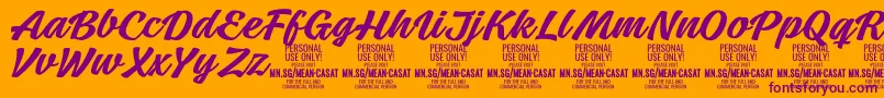 MeancasatmedPersonalUse Font – Purple Fonts on Orange Background