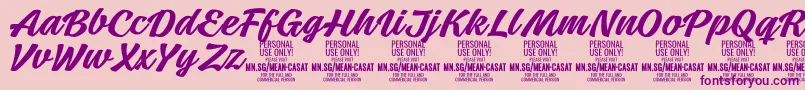 MeancasatmedPersonalUse Font – Purple Fonts on Pink Background