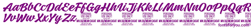 MeancasatmedPersonalUse Font – Purple Fonts on White Background