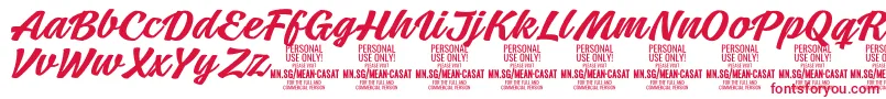 MeancasatmedPersonalUse Font – Red Fonts on White Background