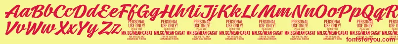 MeancasatmedPersonalUse Font – Red Fonts on Yellow Background