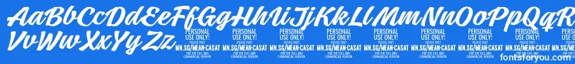 MeancasatmedPersonalUse Font – White Fonts on Blue Background