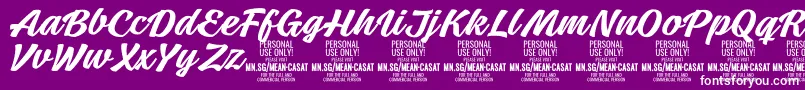 Шрифт MeancasatmedPersonalUse – белые шрифты на фиолетовом фоне