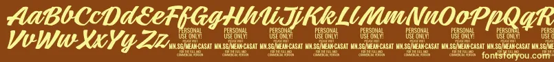 MeancasatmedPersonalUse Font – Yellow Fonts on Brown Background