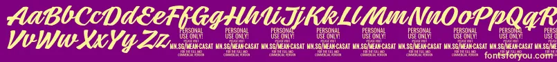 Шрифт MeancasatmedPersonalUse – жёлтые шрифты на фиолетовом фоне