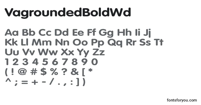Schriftart VagroundedBoldWd – Alphabet, Zahlen, spezielle Symbole