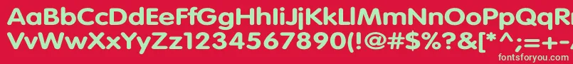 フォントVagroundedBoldWd – 赤い背景に緑の文字