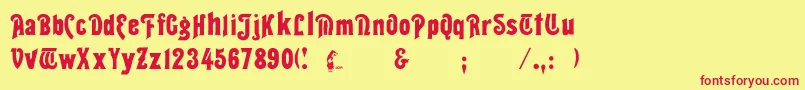 Carter Font – Red Fonts on Yellow Background