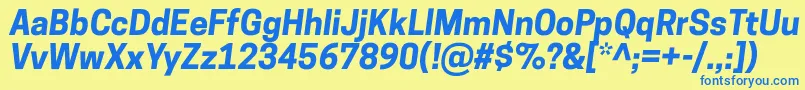 CooperhewittBolditalic Font – Blue Fonts on Yellow Background