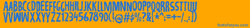 Repetitiondemo Font – Blue Fonts on Orange Background