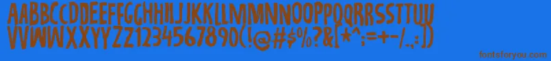 Repetitiondemo Font – Brown Fonts on Blue Background