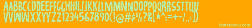 Repetitiondemo Font – Green Fonts on Orange Background