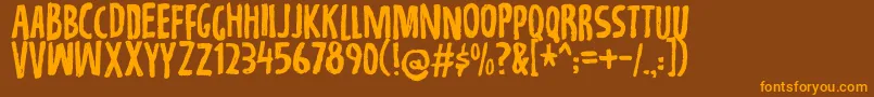 Repetitiondemo Font – Orange Fonts on Brown Background