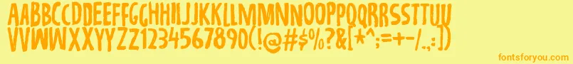 Repetitiondemo Font – Orange Fonts on Yellow Background