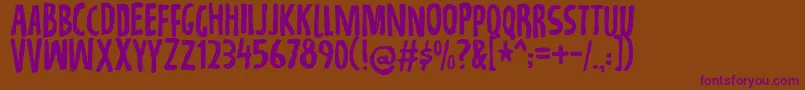 Repetitiondemo Font – Purple Fonts on Brown Background