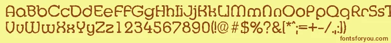 MexicoantiqueRegular Font – Brown Fonts on Yellow Background