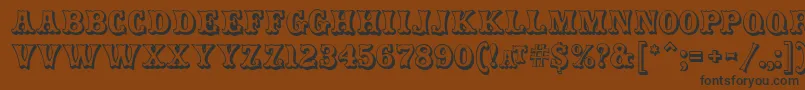 CarnivalmfOpenshadow Font – Black Fonts on Brown Background