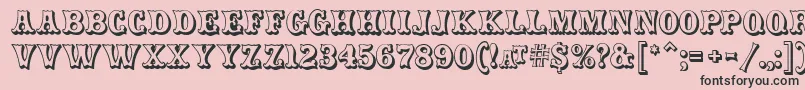 CarnivalmfOpenshadow-Schriftart – Schwarze Schriften auf rosa Hintergrund