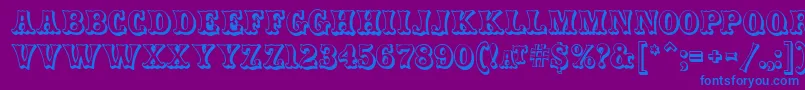 CarnivalmfOpenshadow Font – Blue Fonts on Purple Background