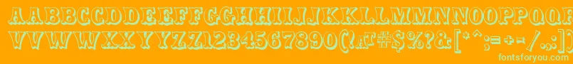 Fonte CarnivalmfOpenshadow – fontes verdes em um fundo laranja