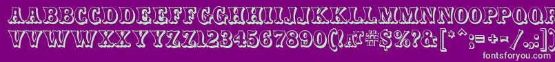 CarnivalmfOpenshadow Font – Green Fonts on Purple Background