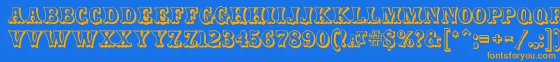 Fonte CarnivalmfOpenshadow – fontes laranjas em um fundo azul