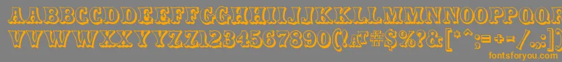 CarnivalmfOpenshadow-fontti – oranssit fontit harmaalla taustalla
