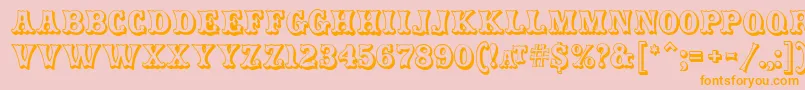 Weitere Informationen zur CarnivalmfOpenshadow-Schriftart CarnivalmfOpenshadow-Schriftart – Orangefarbene Schriften auf rosa Hintergrund