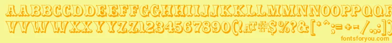 Fonte CarnivalmfOpenshadow – fontes laranjas em um fundo amarelo