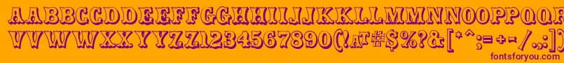 CarnivalmfOpenshadow Font – Purple Fonts on Orange Background