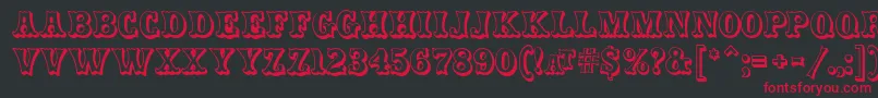 フォントCarnivalmfOpenshadow – 黒い背景に赤い文字