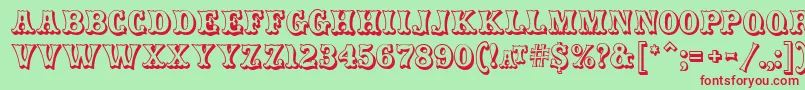 フォントCarnivalmfOpenshadow – 赤い文字の緑の背景