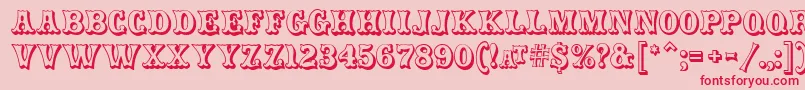 CarnivalmfOpenshadow Font – Red Fonts on Pink Background