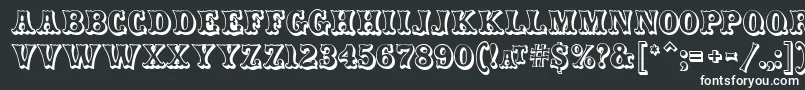 CarnivalmfOpenshadow-fontti – valkoiset fontit mustalla taustalla