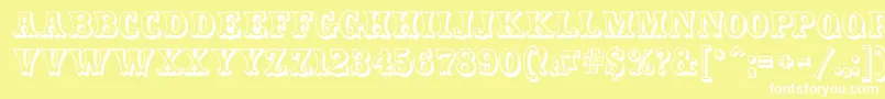 CarnivalmfOpenshadow Font – White Fonts on Yellow Background