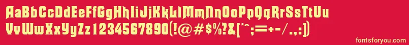 Macklen Font – Yellow Fonts on Red Background