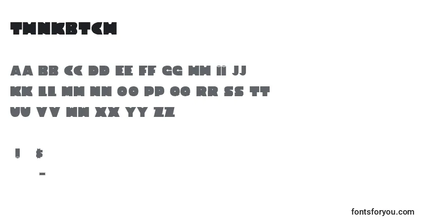 Czcionka ThnkBtch – alfabet, cyfry, specjalne znaki