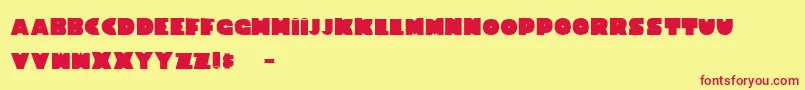 ThnkBtch-Schriftart – Rote Schriften auf gelbem Hintergrund