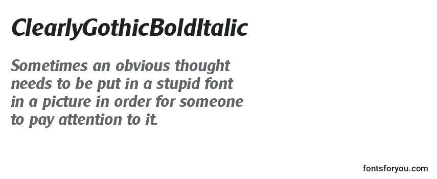 ClearlyGothicBoldItalic Font