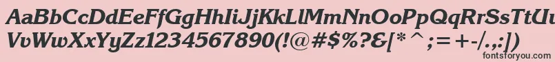 KarinaBlackRusItalic Font – Black Fonts on Pink Background