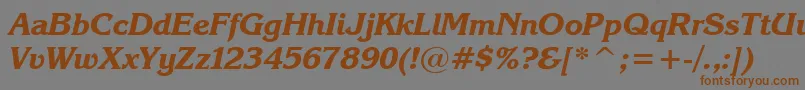 KarinaBlackRusItalic-Schriftart – Braune Schriften auf grauem Hintergrund